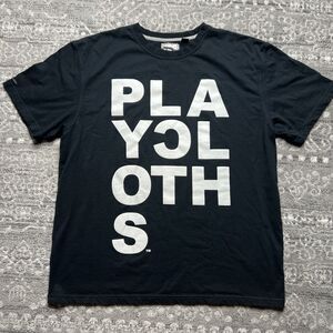 Play Cloths Spell Out T Shirt Men’s XXL 2XL Black White Short Sleeve